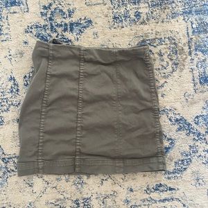 Army green mini skirt